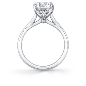 White Gold Tulira Solitaire Engagement Ring with Petal Prongs and a Peek-a-boo Diamond - Billie