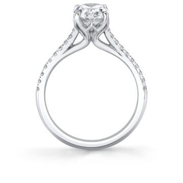 White Gold Tulira Petal Prong Diamond Engagement Ring - Willow