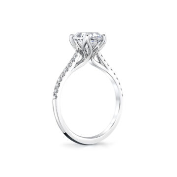 White Gold Tulira Petal Prong Diamond Engagement Ring - Willow