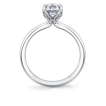 White Gold Tulira Solitaire Petal Prong Engagement Ring - Marigold