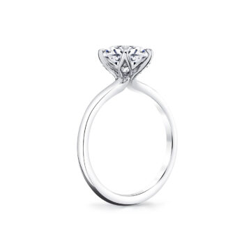 White Gold Tulira Solitaire Petal Prong Engagement Ring - Marigold