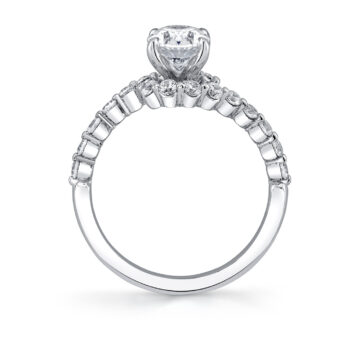 White Gold Tulira Crossover Engagement Ring - Ginger