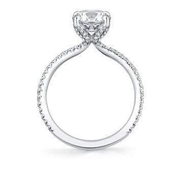 White Gold Tulira Diamond Petal Prong Engagement Ring - Violet