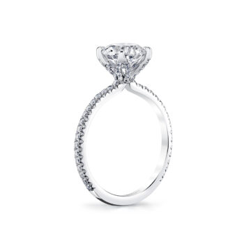 White Gold Tulira Diamond Petal Prong Engagement Ring - Violet