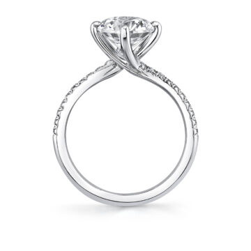 White Gold Tulira Compass Set Vine Engagement Ring - Kai