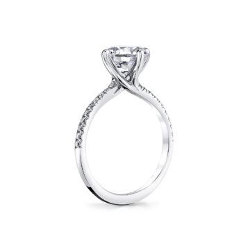 White Gold Tulira Compass Set Vine Engagement Ring - Kai