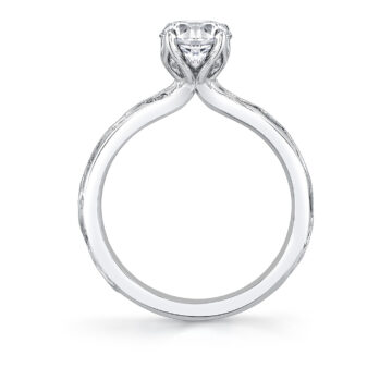 White Gold Tulira Vine Inspired Engagement Ring - Rhodes