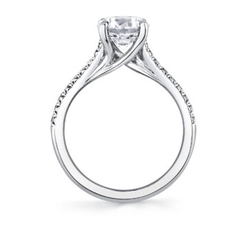 White Gold Tulira Vine Prong Engagement Ring - Terra