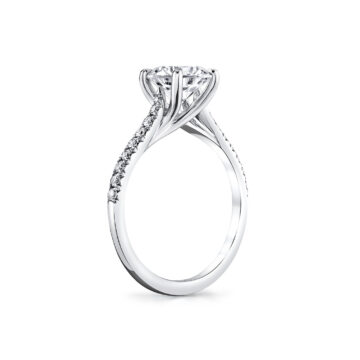 White Gold Tulira Vine Prong Engagement Ring - Terra
