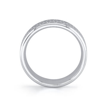 White Gold Heritage Engraved Men’s Band - Ivan
