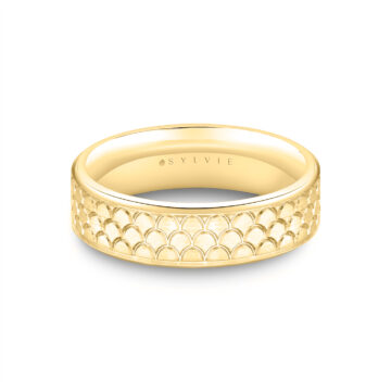 White Gold Heritage Engraved Men’s Band - Ivan