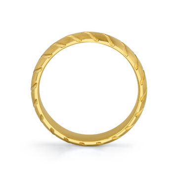 Yellow Gold Shell Apex Brushed Men’s Band - Bryce