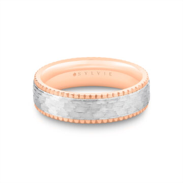 White Gold/Yellow Gold Heritage Two Tone Brushed Men’s Band - Anthony