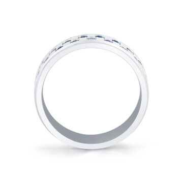 White Gold Heritage Brushed Gemstone Men’s Band - Marcus