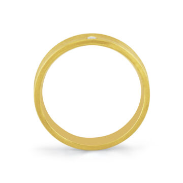 Yellow Gold Heritage Brushed Men’s Band with Diamond Accent - Philip