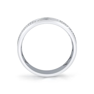 White Gold Shell Ascend Two Tone Fingerprint Men’s Band - Montgomery