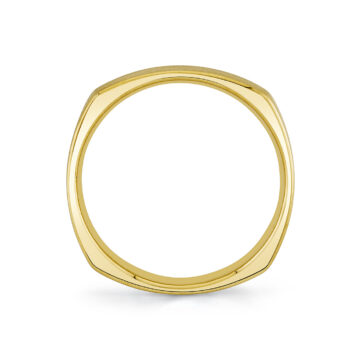 Yellow Gold Heritage Brushed Squared Men’s Band - Adam