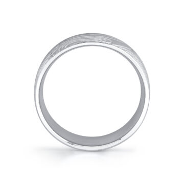 White Gold Heritage Arbor Textured Men’s Band - Walt