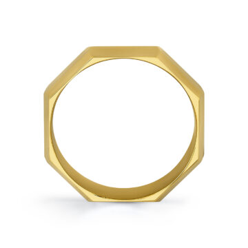 Yellow Gold Heritage Octagonal Polished Men’s Band - Zach