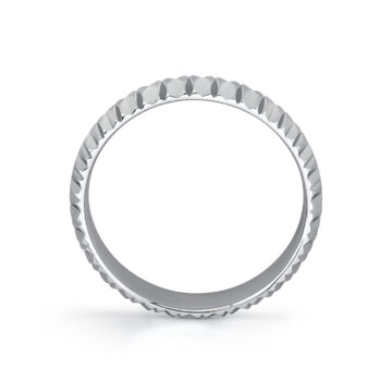 White Gold Heritage Textured Men’s Band - Callum