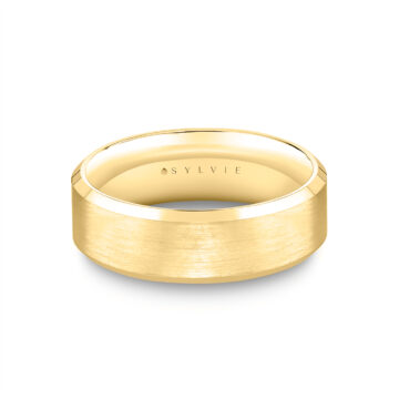 White Gold Heritage Classic Brushed Men’s Band - Atlas