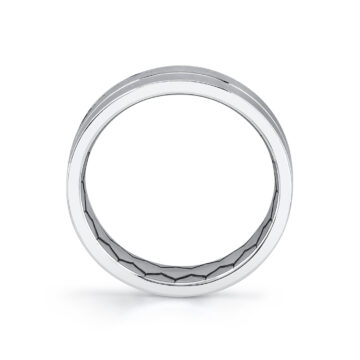 White Gold Shell Ascend Brushed Men’s Band - Quentin