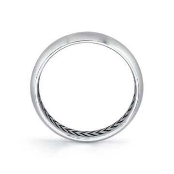 White Gold Shell Apex Brushed Men’s Band - Heath