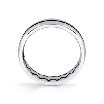 White Gold Shell Ascend Brushed Men’s Band - Xavier