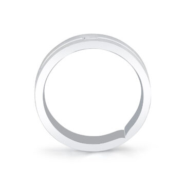White Gold Legacy Shell Brushed Baguette Men’s Band - Garrett