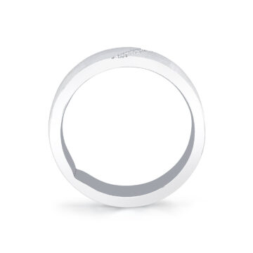 White Gold Legacy Shell Brushed Diamond Men’s Band - Everett