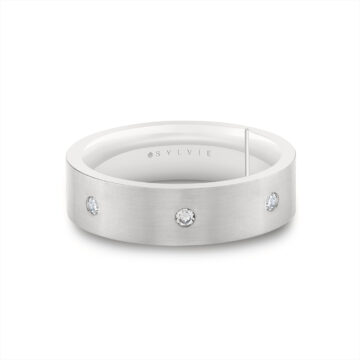 Yellow Gold Legacy Shell Spaced Diamond Men’s Band - Adrian