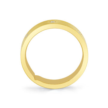 Yellow Gold Legacy Shell Spaced Diamond Men’s Band - Adrian
