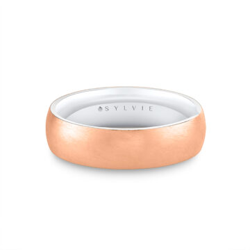 White Gold/Yellow Gold Legacy Shell Two Tone Brushed Men’s Band - Alexander