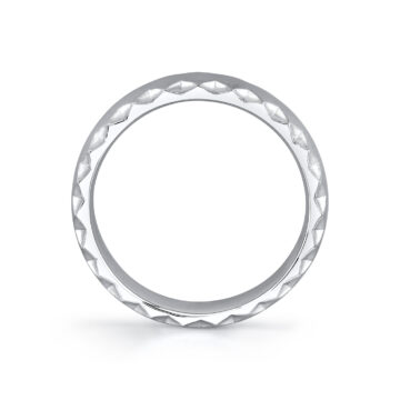 White Gold Fluted Shell Brushed Men’s Band - Elliott