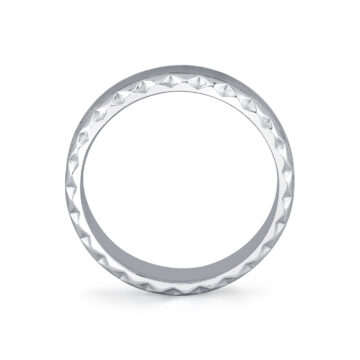 White Gold Fluted Shell Brushed Men’s Band - Zion