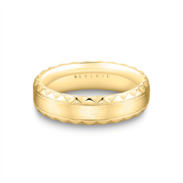 White Gold Fluted Shell Brushed Men’s Band - Zion