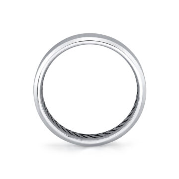 White Gold Shell Apex Brushed Men’s Band - Uriah