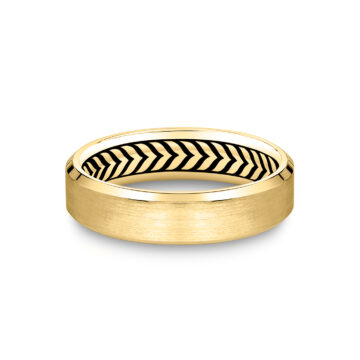 White Gold Shell Apex Brushed Men’s Band - Uriah