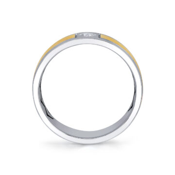 Yellow Gold Shell Ascend Two Tone Brushed Men’s Band - Finn