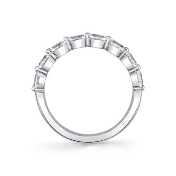 White Gold Oval Cut Shared Prong Wedding Ring