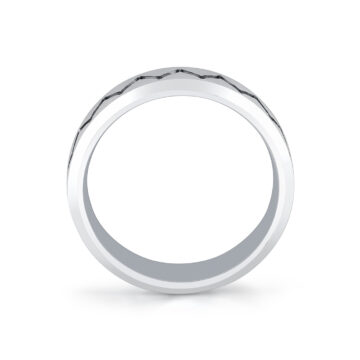 White Gold Shell Ascend Brushed Men’s Band - Upton