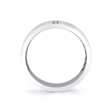 White Gold Shell Apex Brushed Diamond Men’s Band - Knox