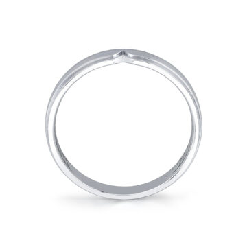 White Gold Shell Iconelle Brushed Men’s Band with Shell Tip Accent - Sean
