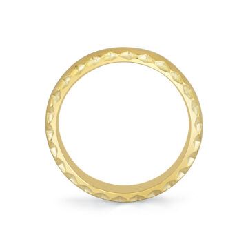 Yellow Gold Fluted Shell Brushed Men’s Band - Vaughn