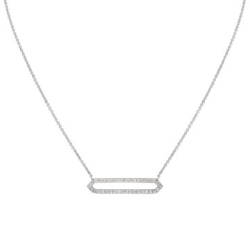 Yellow Gold Shell Héritage Shell Tip Open Bar Diamond Necklace