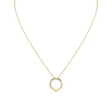 Yellow Gold Shell Héritage Diamond Pendant