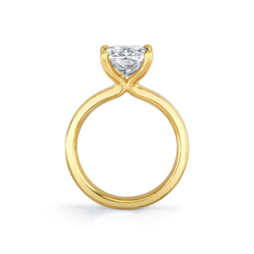 Yellow Gold Radiant Cut Flat Edge Solitaire Engagement Ring - Vesta