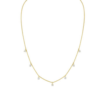 Yellow Gold Éternelle Floating Round Diamond Necklace
