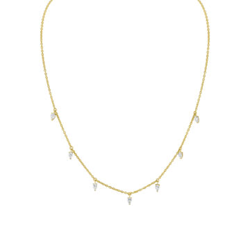 Yellow Gold Éternelle Floating Pear Diamond Necklace