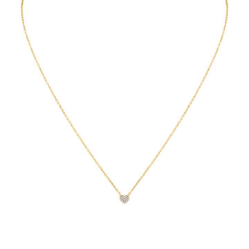 Yellow Gold Éternelle Small Diamond Heart Necklace